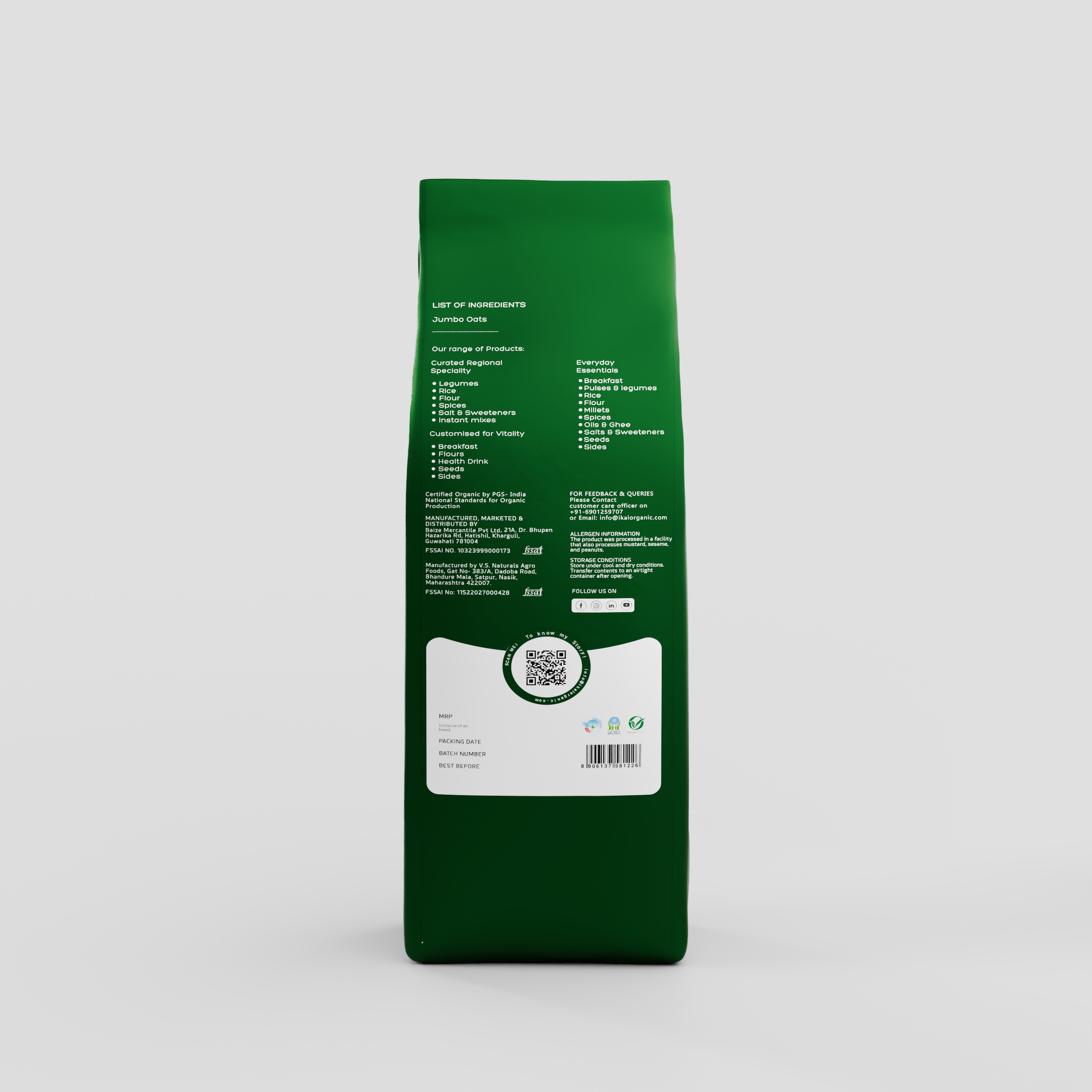 IKAI Organic Jumbo Oats IKAI