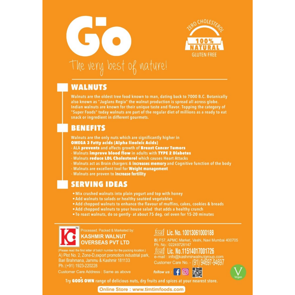 Go Organic Light Broken Walnut Kernels Go