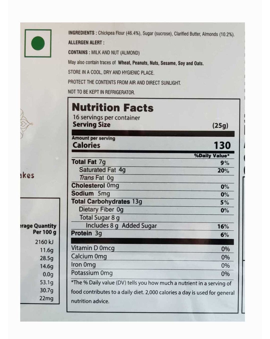Bikanervala Chana Almond Bite Bikanervala