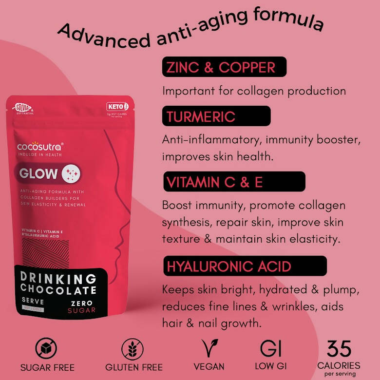 Cocosutra Lite - Glow - Sugar Free Drinking Chocolate Mix Cocosutra