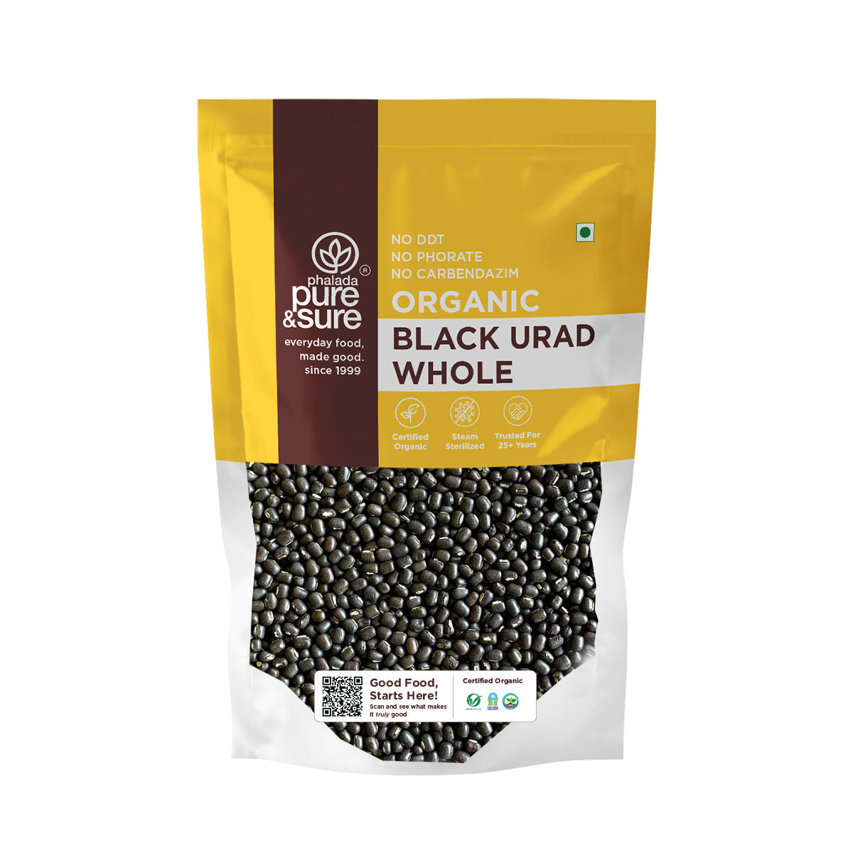 Pure & Sure Organic Black Urad Whole - Safuron