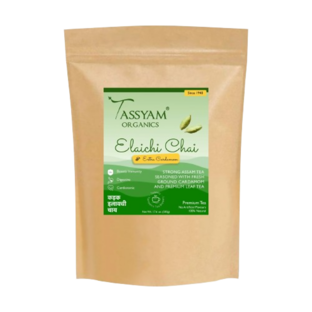Tassyam Organics Strong Cardamom Tea | Elaichi Chai - Refill Pack - Safuron