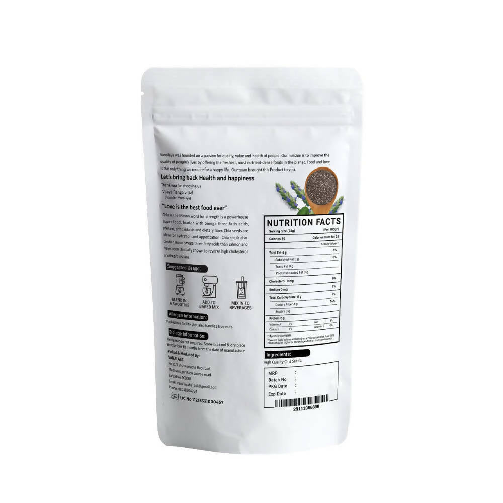 Vanalaya Organic Chia Seeds Vanalaya