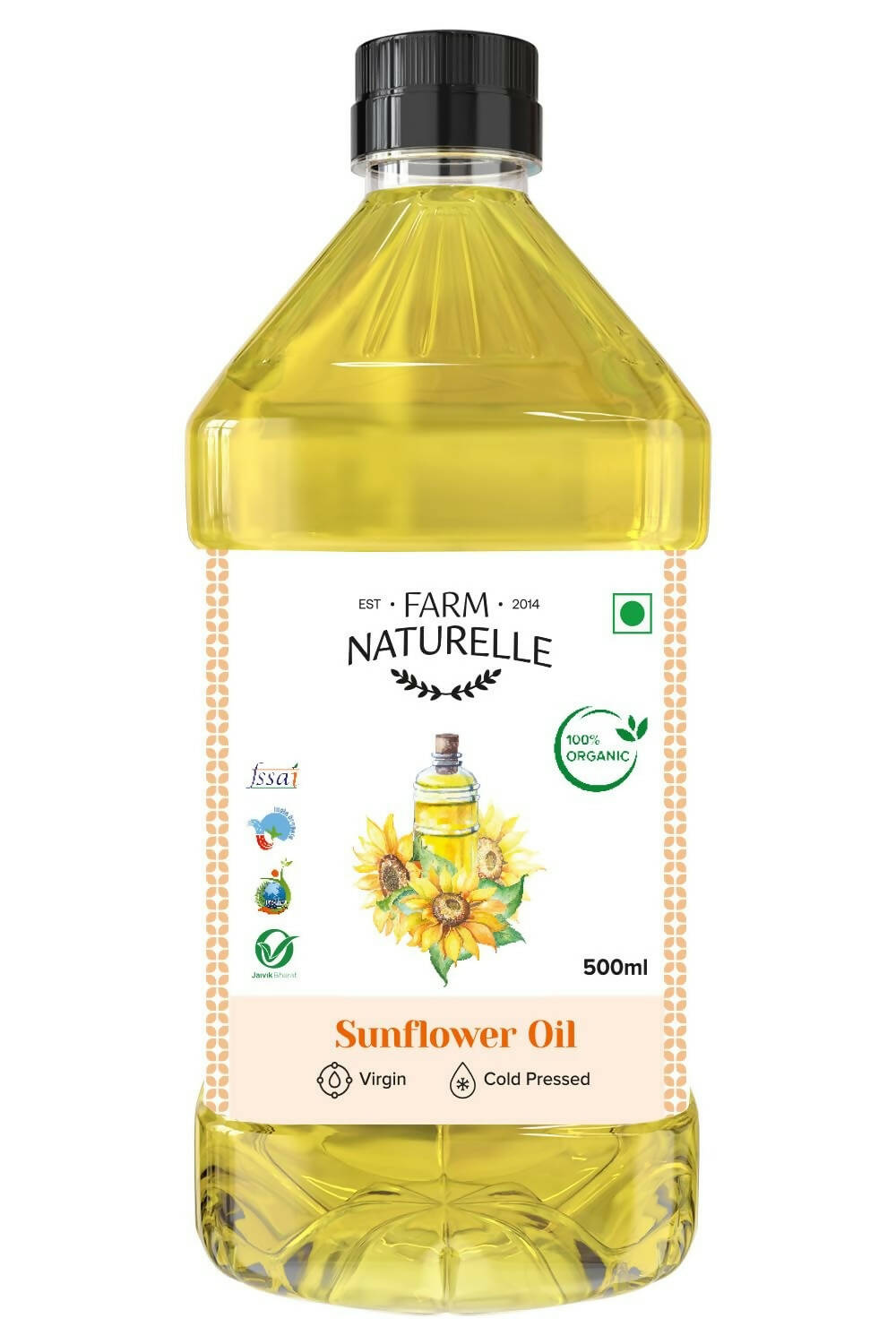 Farm Naturelle Organic Virgin Cold Pressed Sunflower Oil - Safuron
