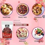 Nature Yard Berries mix without sugar - Mix of Dried Cranberry, Blueberry, Goji berry & Strawberry Dry fruits Nature Yard