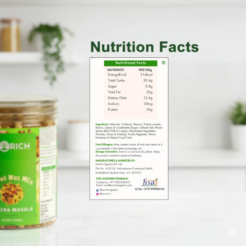 Sorich Organics Millet Nut Mix – Pudina Masala Crunchy & Healthy Snack Sorich