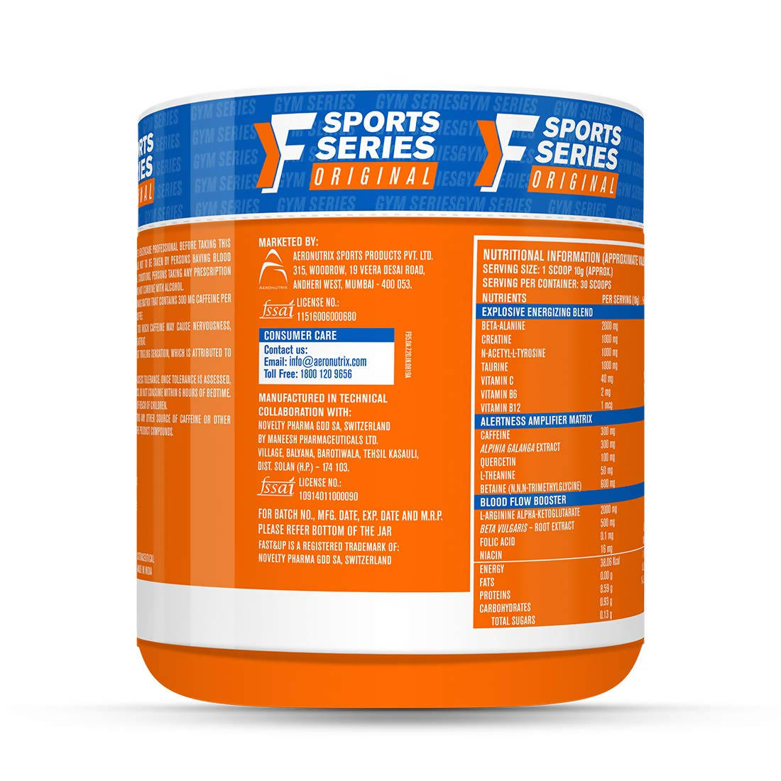 Fast&Up Pre-Workout Supplement Fast&Up