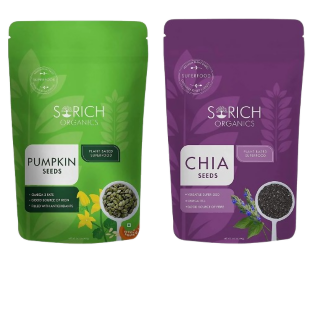 Sorich Organics Combo Pack of Pumpkin Seeds & Chia Seeds - Safuron