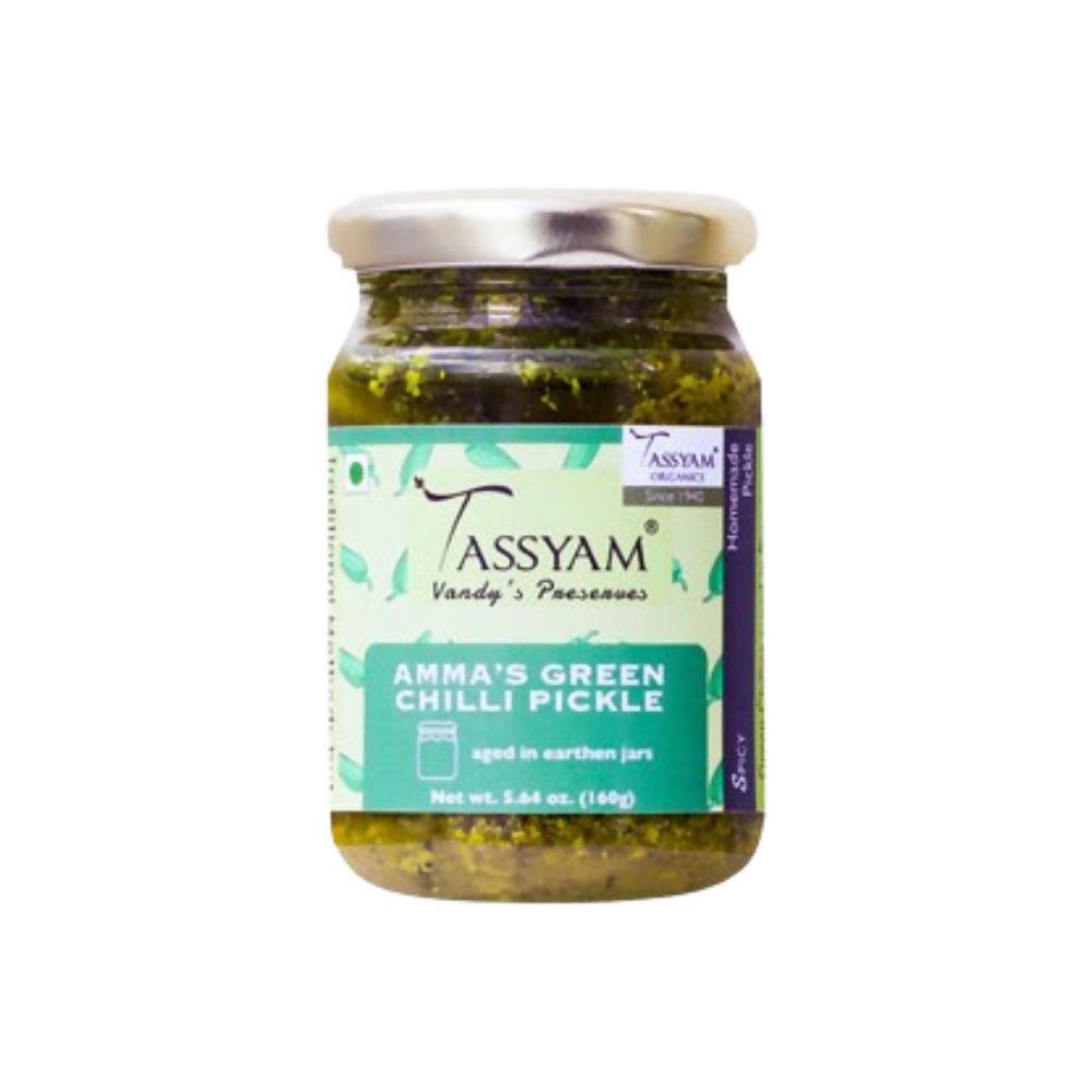 Tassyam Organics Green Chilli Pickle - Safuron