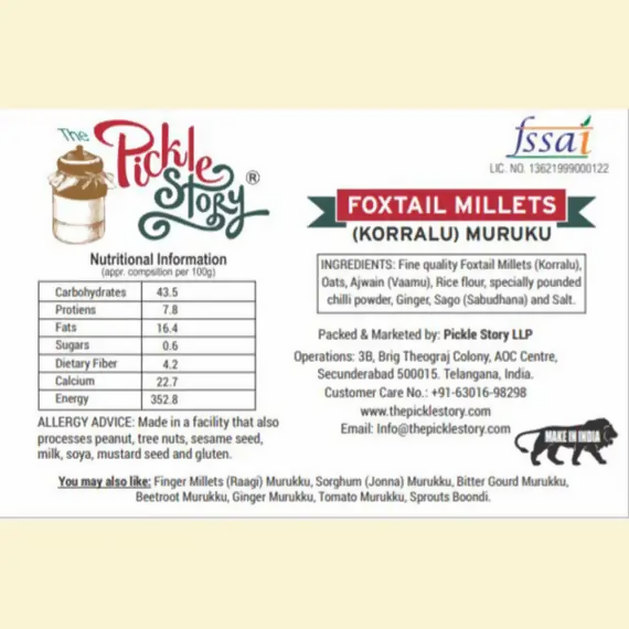 The Pickle Story Foxtail Millets Murukku (Korralu/Kangni/Kakum) The Pickle Story