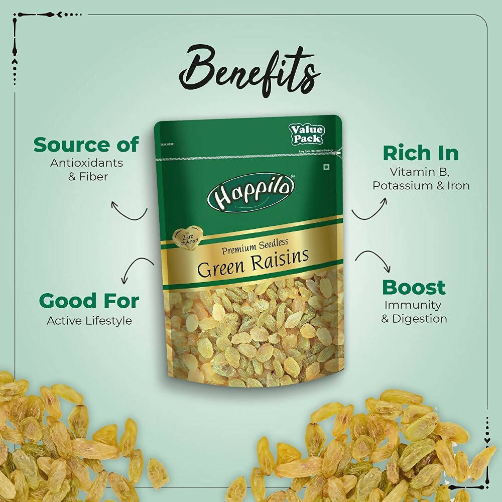 Happilo Premium Super Value Combo (Californian Almonds, Whole Cashews, Pistachios, Seedless Green Raisins) Happilo