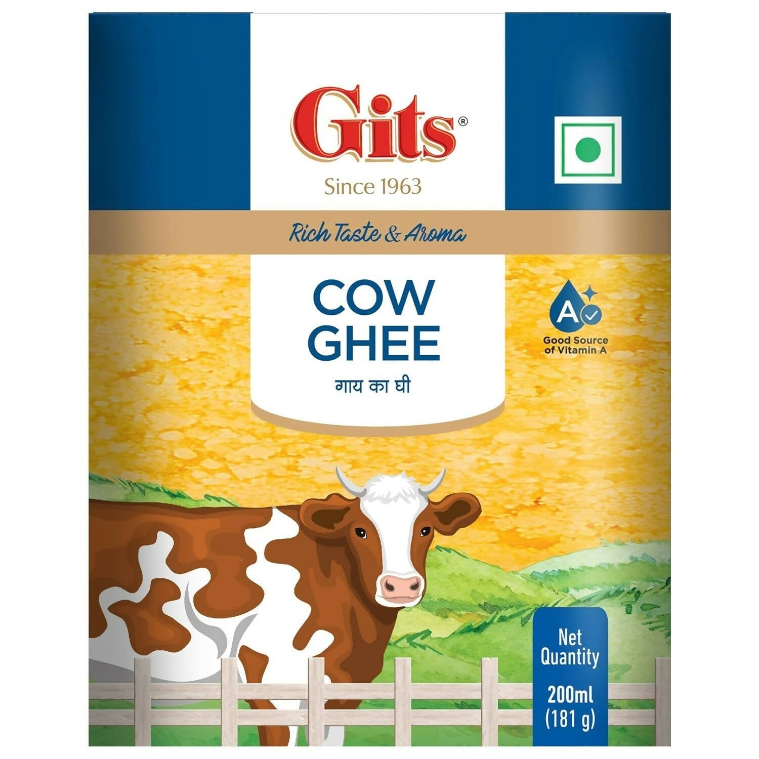 Gits Cow Ghee | Rich Taste & Aroma | Good source of Vitamin A, Delicious, Healthy & Nutritious Gits