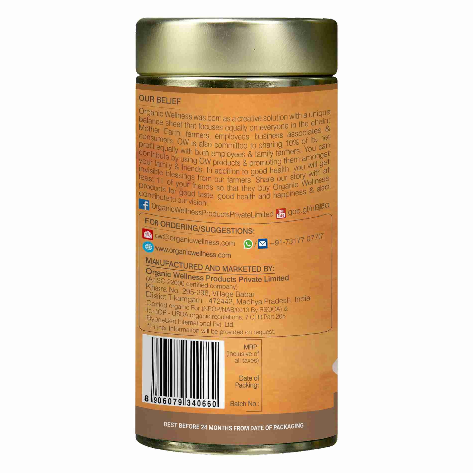 Organic Wellness Cinnamon Cleanse Leaf Tea Tin Pack Organic Wellness