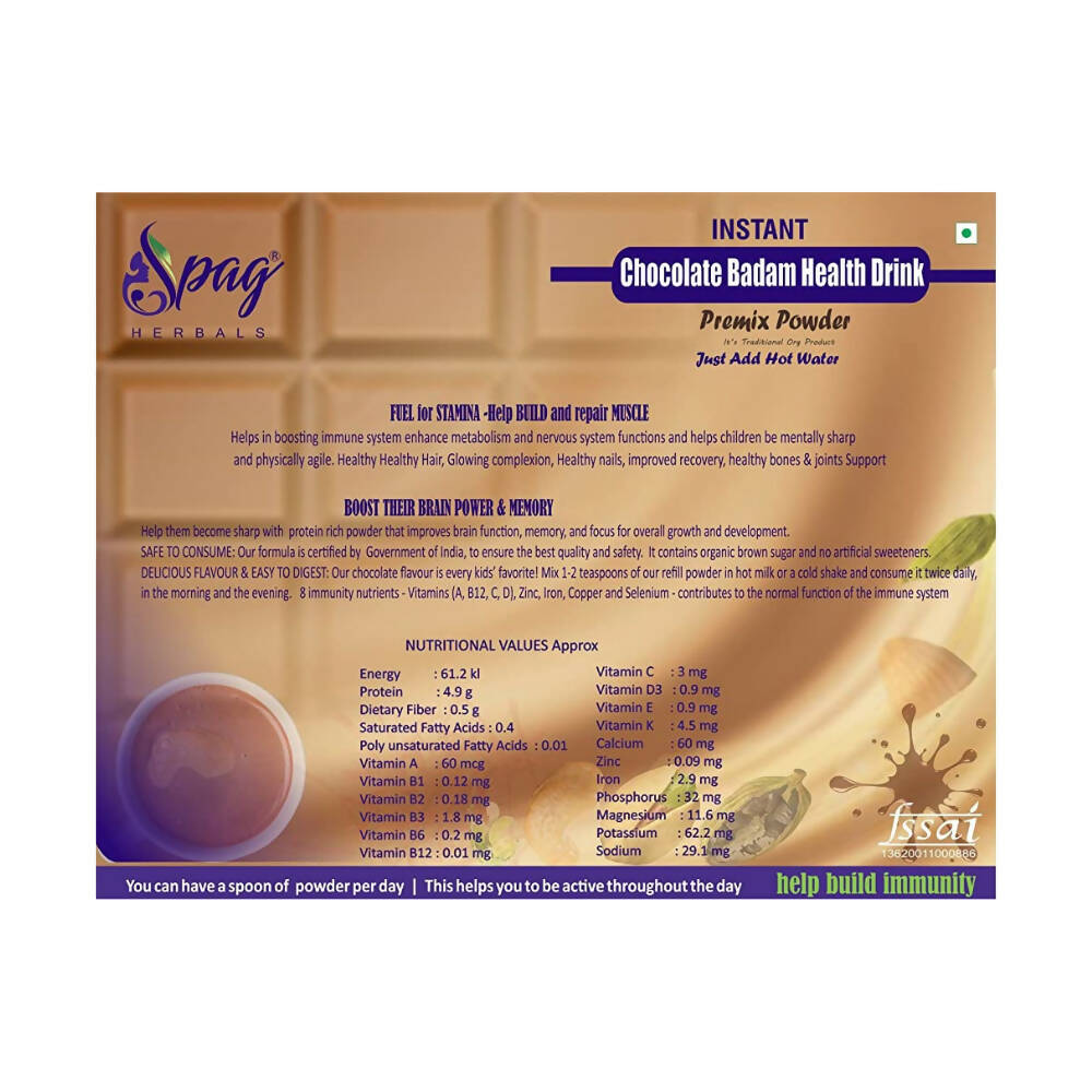 Spag Herbals Cold Instant Chocolate Badam Health Drink Spag Herbals