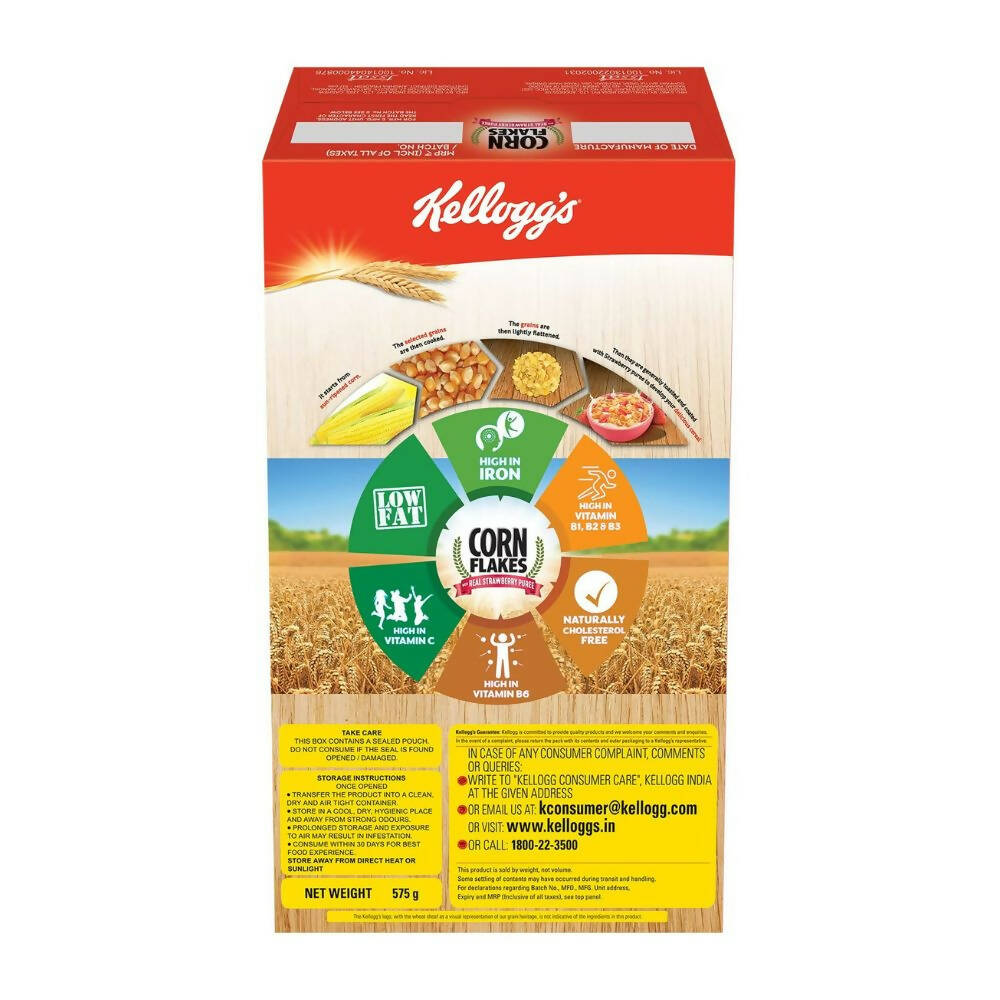 Kellogg's Corn Flakes With Real Strawberry Puree Kellogg's