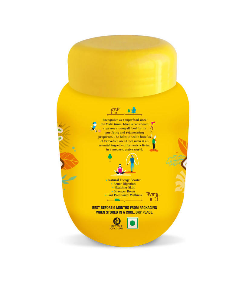 ProVedic Cow Ghee | Pure and Natural (1000ml Pet Jar) Cow Ghee for Good Digestion and Immunity | Made with Fresh Cow's Milk, Granular (Danedaar) Texture | Rich Taste and Aroma ProVedic