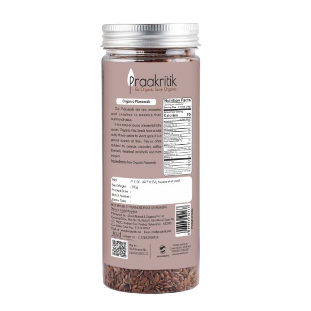 Praakritik Organic Raw Flaxseeds Praakritik