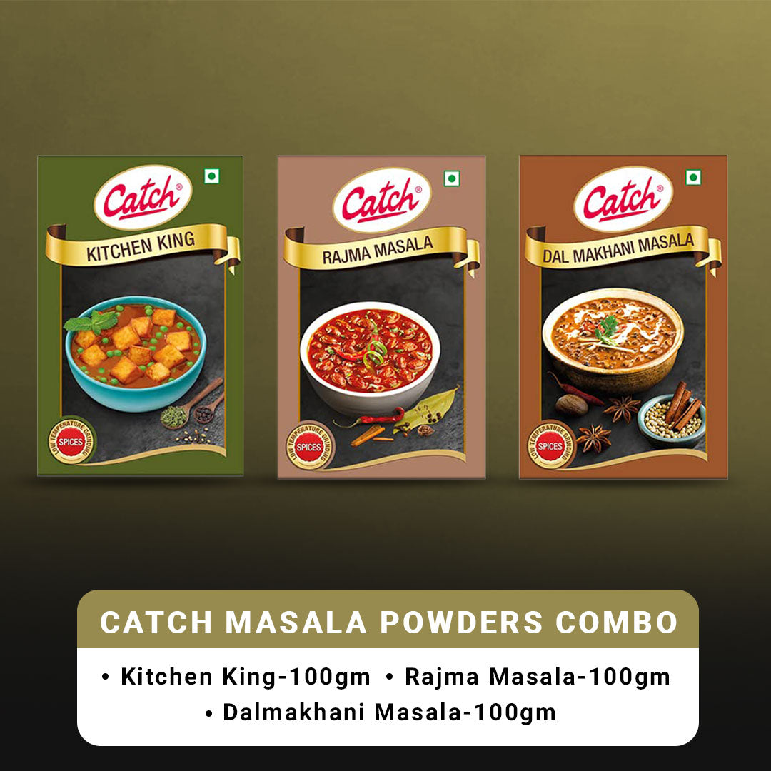 Catch Masala Powder Combo - Kitchen King 100 gms + Rajma Masala 100 gms + Dalmakhani Masala 100 gms Catch