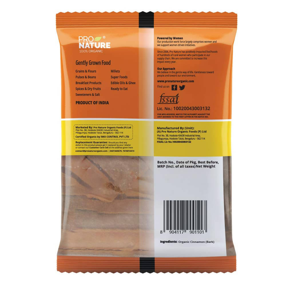 Pro Nature Organic Cinnamon Bark Pro Nature