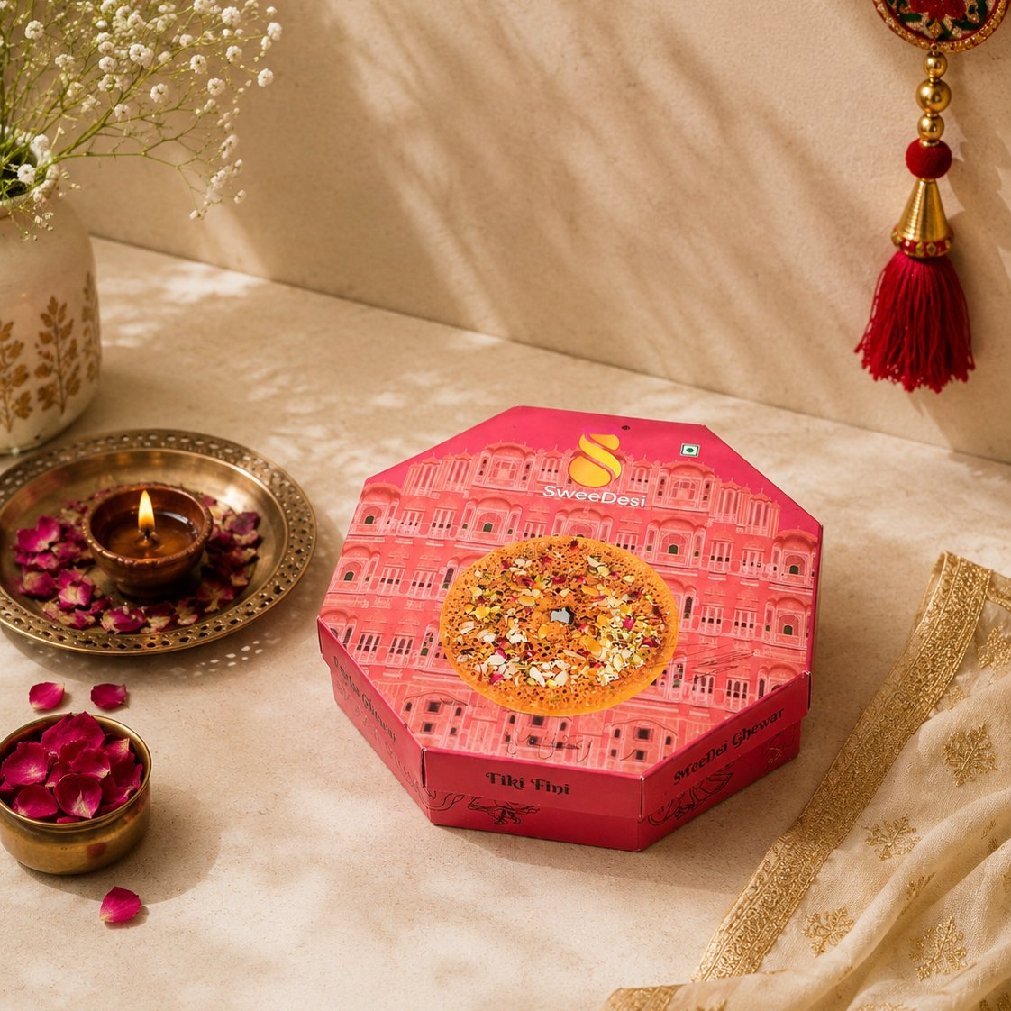 SweeDesi Dry Feeka Ghewar - 1Pc SweeDesi