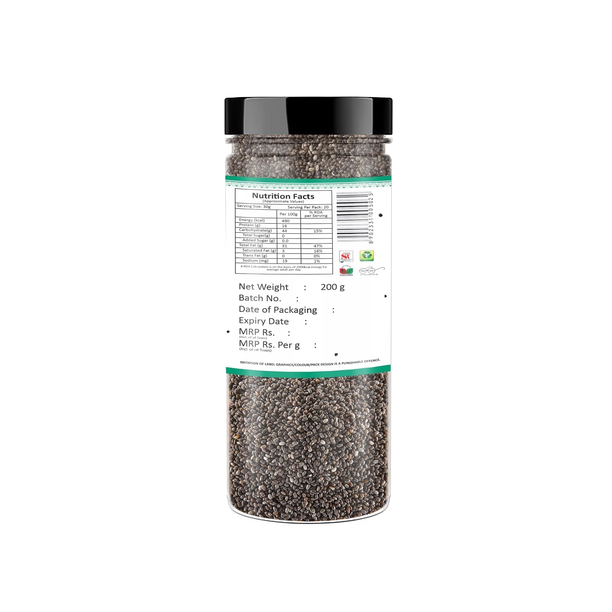 Yum Yum Raw Chia Seeds Jar Yum Yum