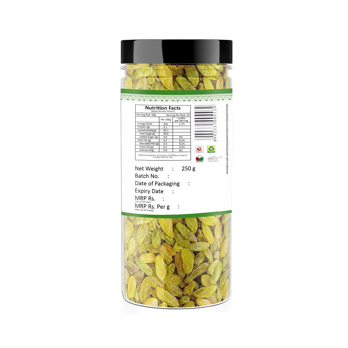 Yum Yum Green Raisins Jar Yum Yum