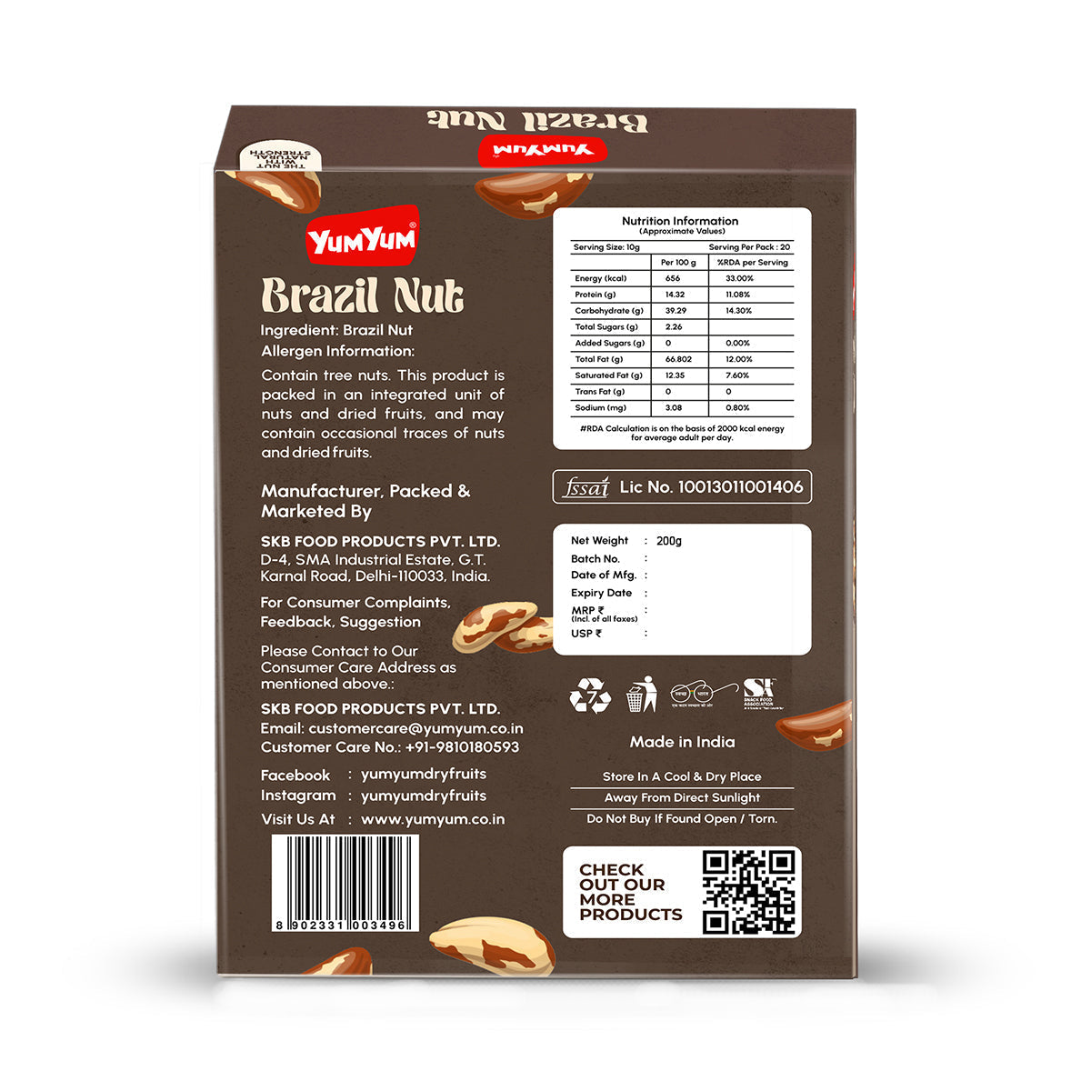 Yum Yum Brazil Nuts Box Yum Yum