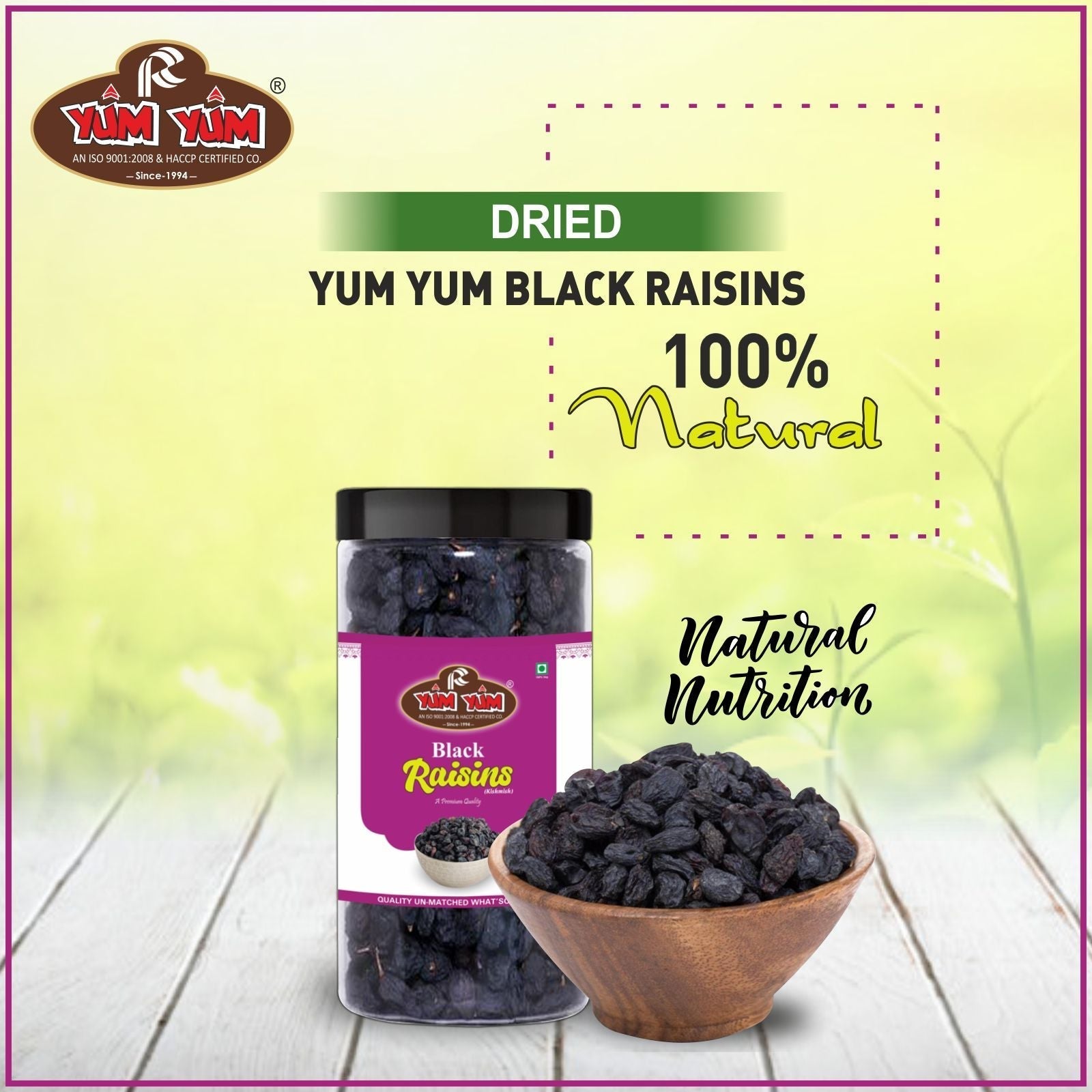 Yum Yum Black Raisins Jar Yum Yum