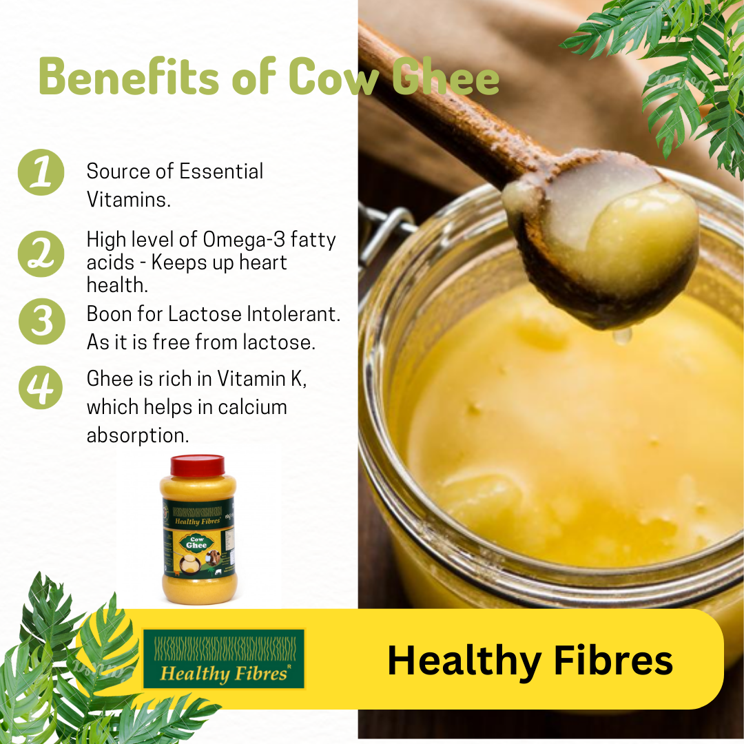 Healthy Fibres Cow Ghee | Homemade Cow Desi Ghee | Pure Cow Ghee for Better Digestion and Immunity Healthy Fibres