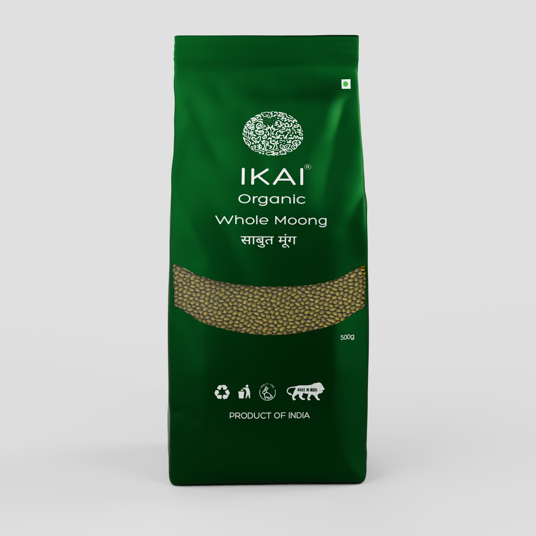 IKAI Organic Whole Moong (Green Gram) IKAI