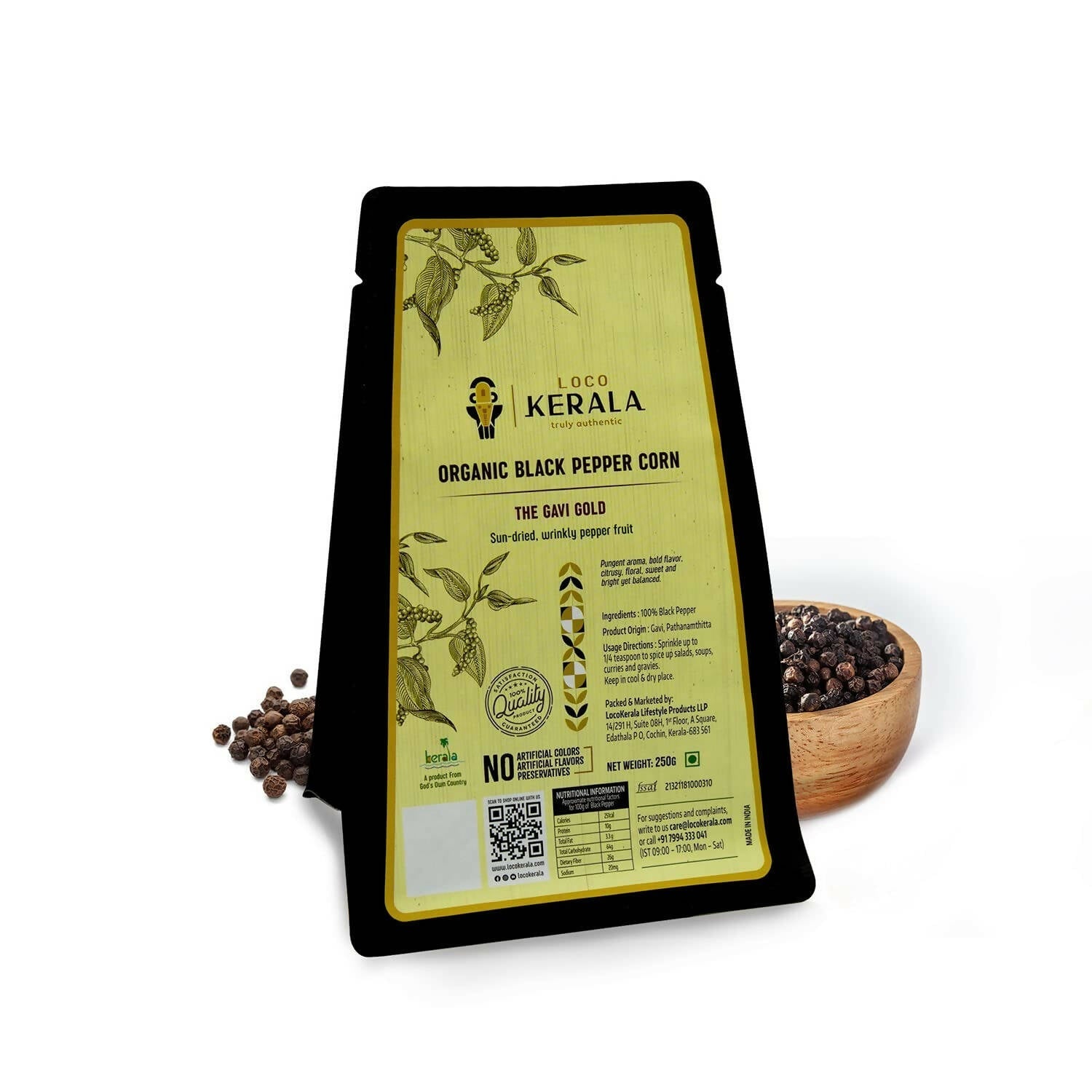 LocoKerala The Gavi Gold Organic Black Pepper Corn - Safuron