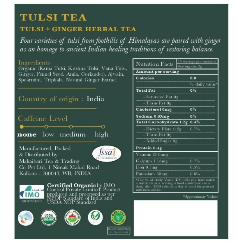 Luxmi Estates Holy Tea Tin - Tulsi Herbal Infusion Luxmi Estates