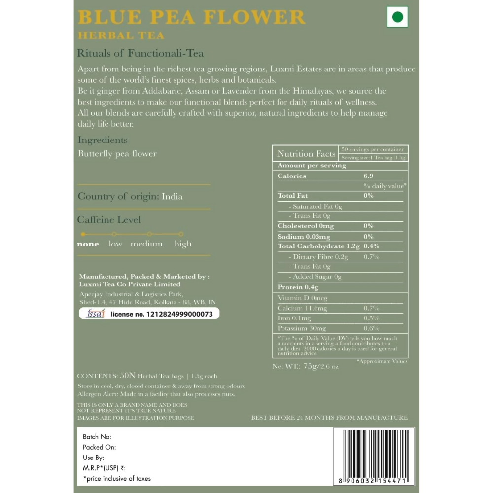 Luxmi Estates Blue Pea Flower Herbal Infusion Luxmi Estates