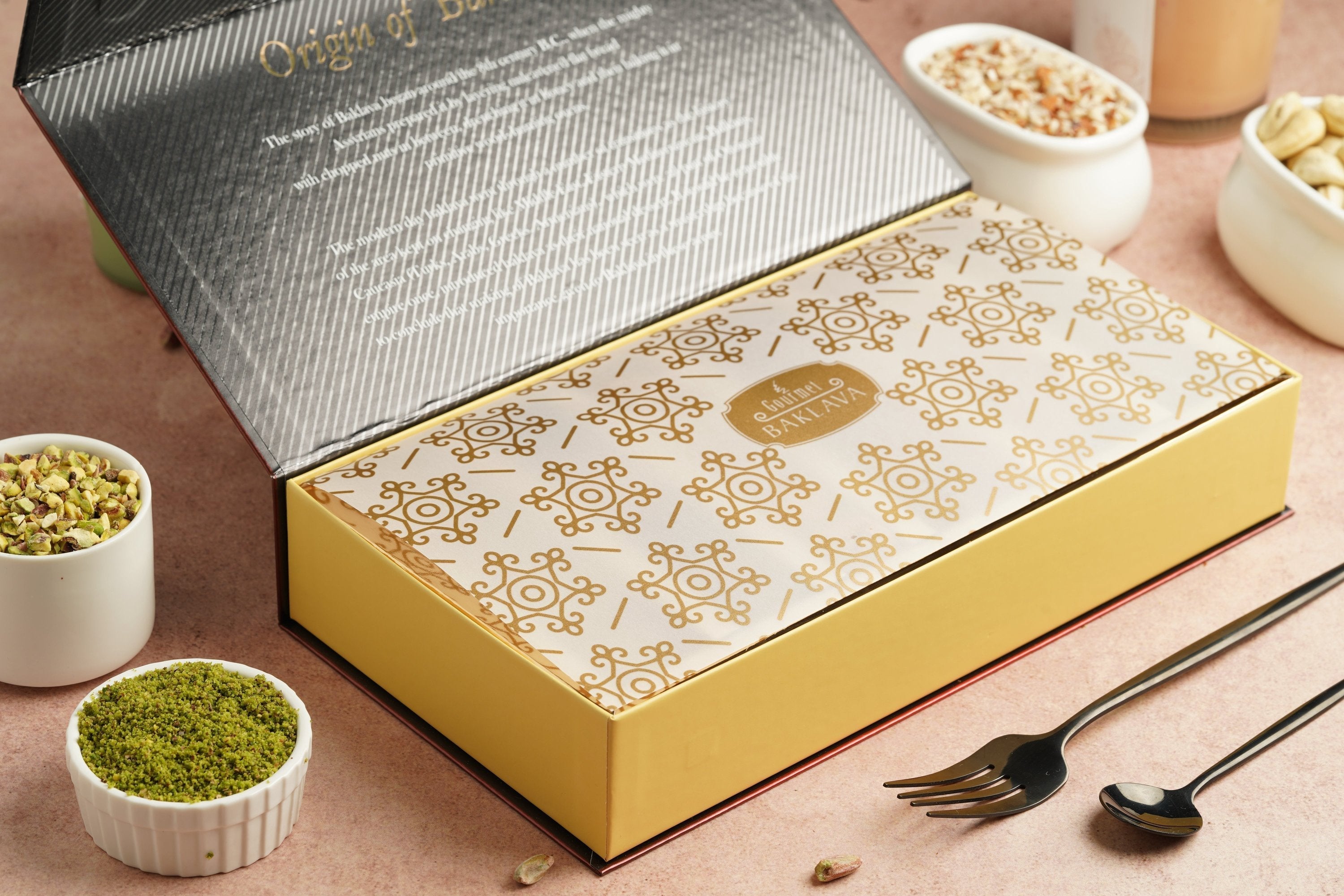 Gourmet Baklava Crescent Gift Box Of Chocolate Cashew Pistachio Baklava Gourmet Baklava