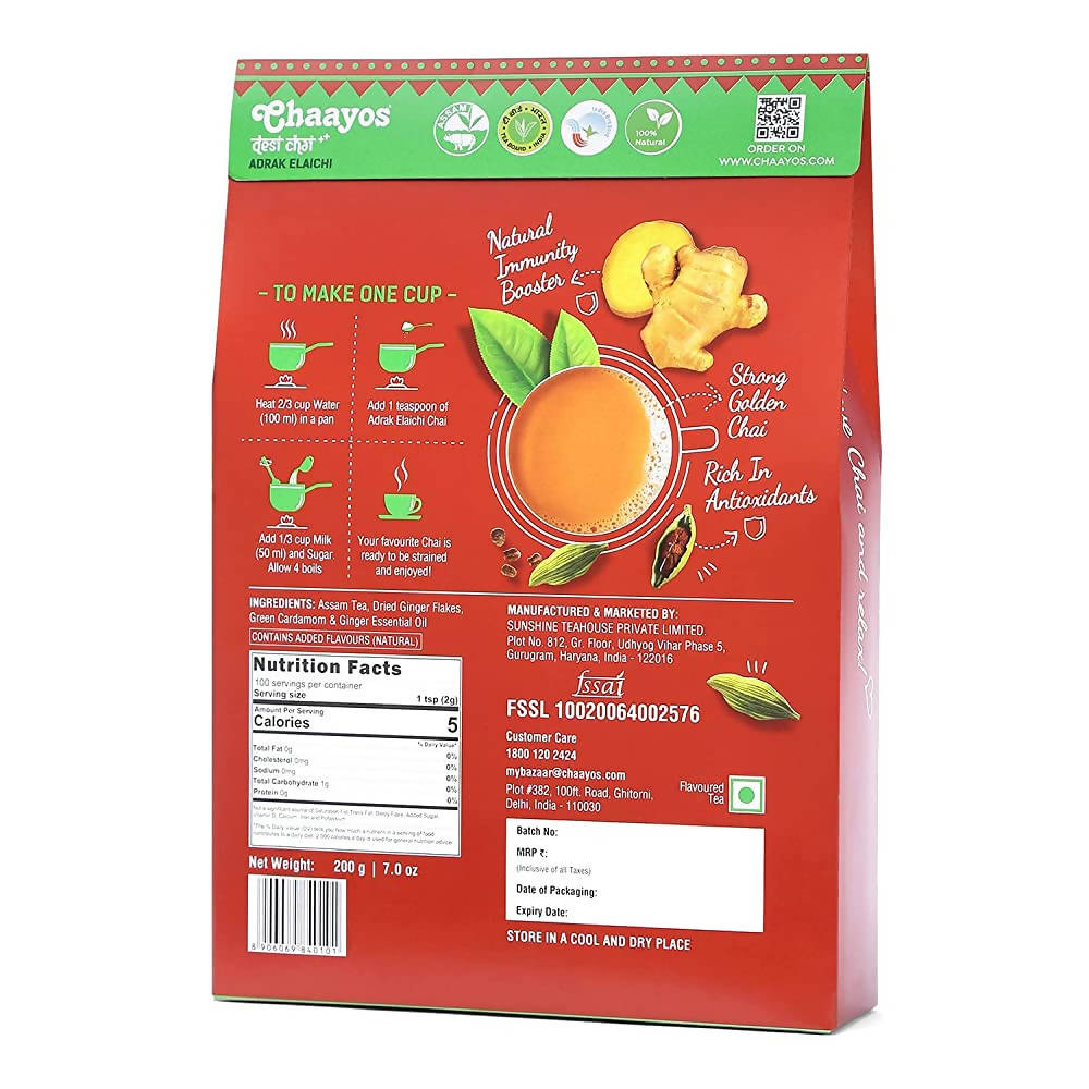 Chaayos Adrak Elaichi Tea Powder (Ginger & Cardamom) Chaayos
