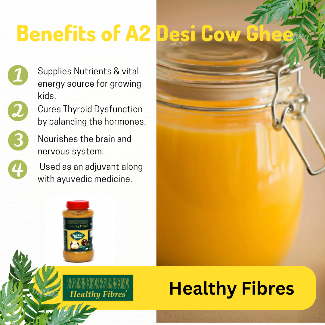Healthy Fibres Desi Cow Ghee | Cultured Cow Desi Ghee | Premium & Certified Ghee Healthy Fibres