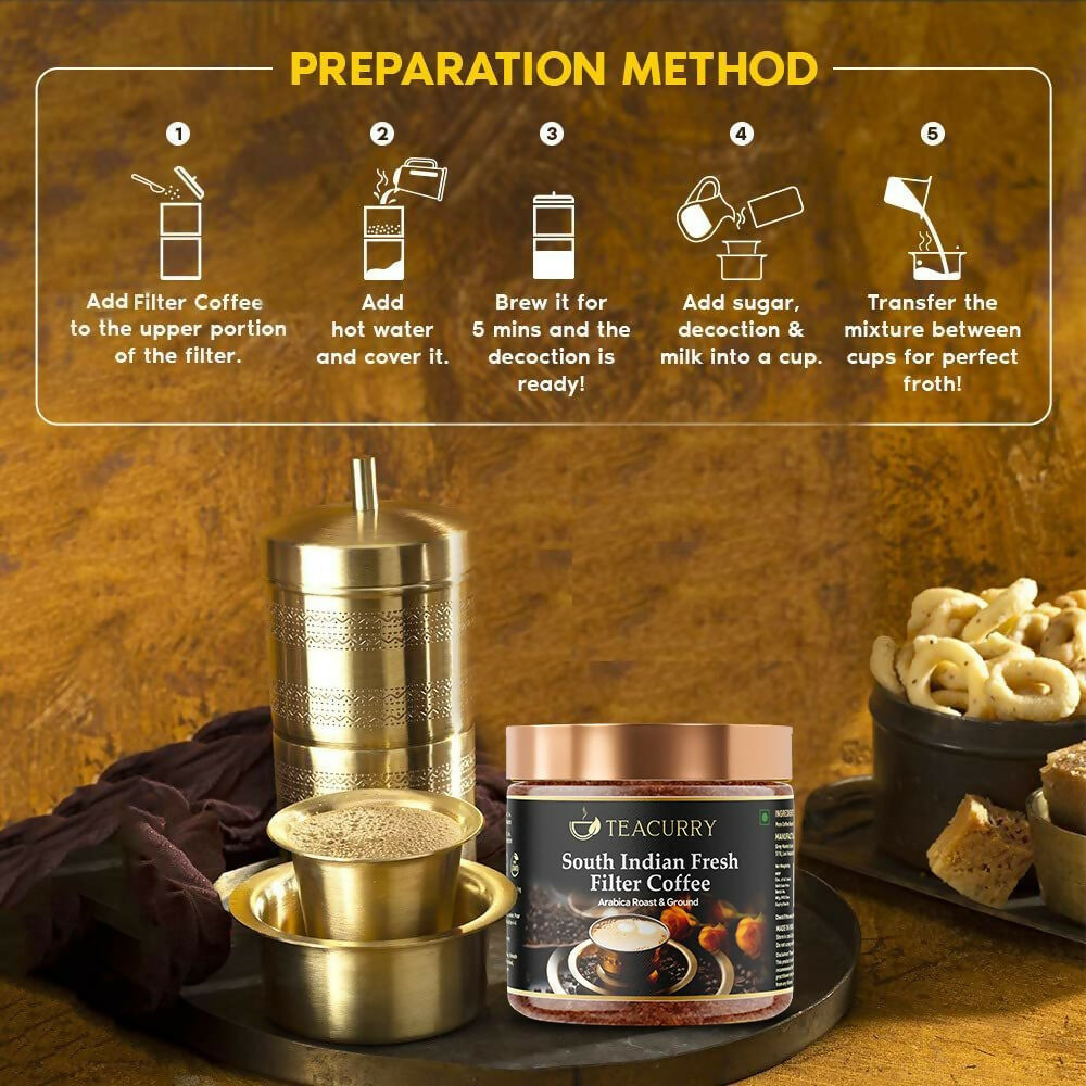 Teacurry South Indian Filter Coffee (100% Arabica Ground Coffee) for Authentic South Indian Taste - Kaapi Coffee Teacurry