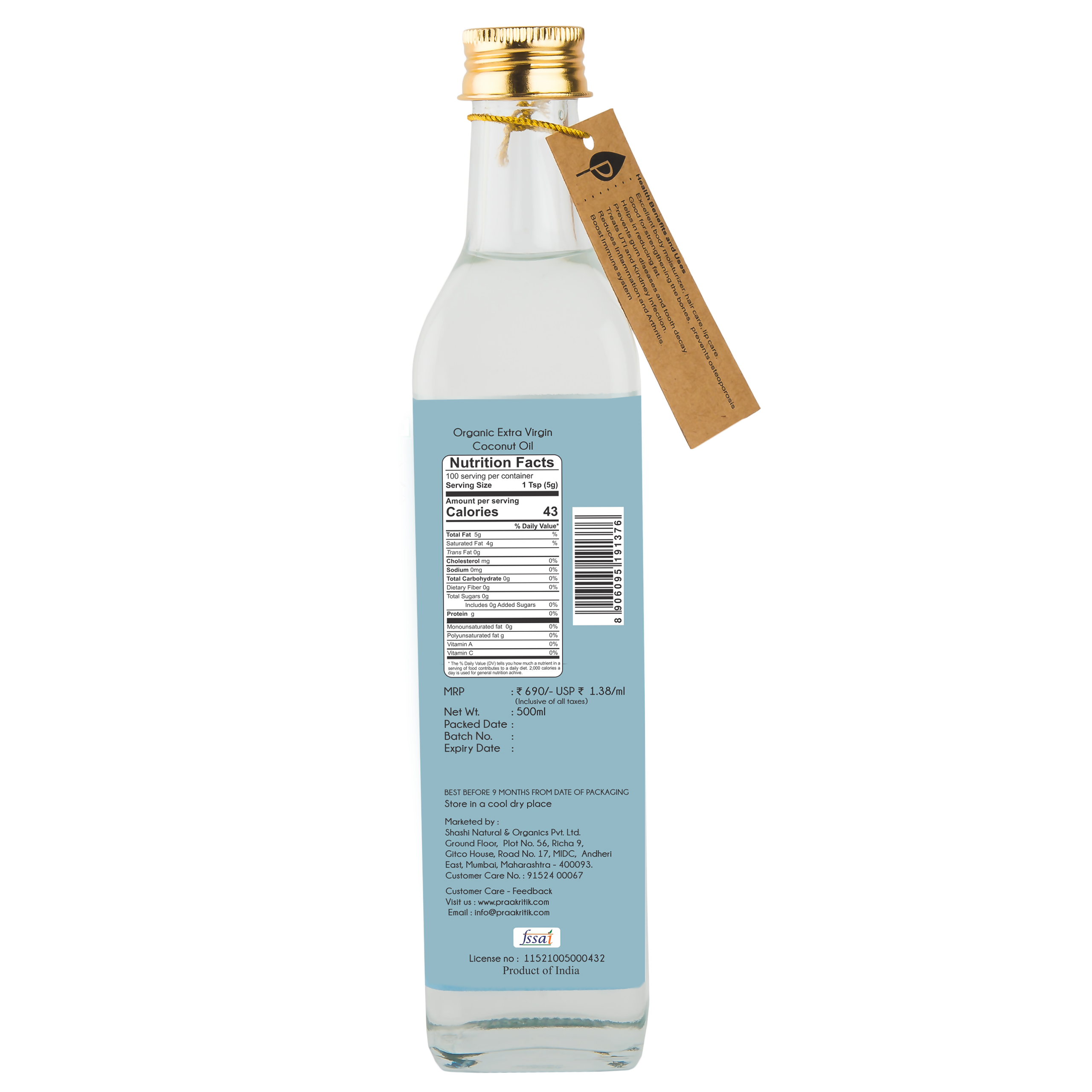 Praakritik Organic Extra Virgin Coconut Oil Praakritik