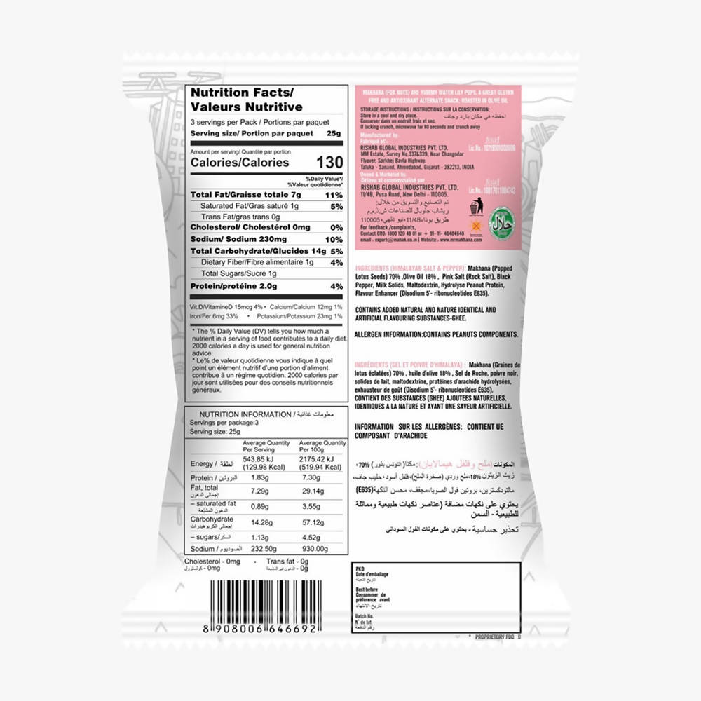 Mr. Makhana Super Snack Himalayan Salt & Pepper Mr. Makhana
