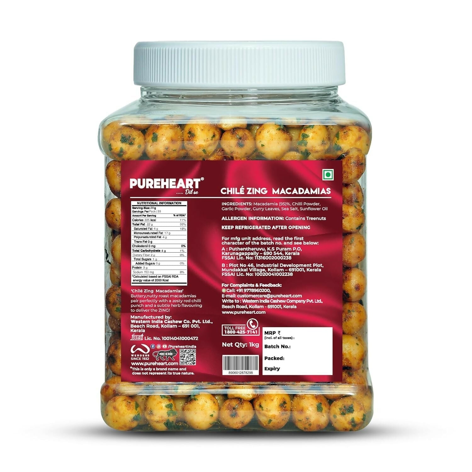 Pureheart Nutreat Chile Zing Macadamias Pureheart