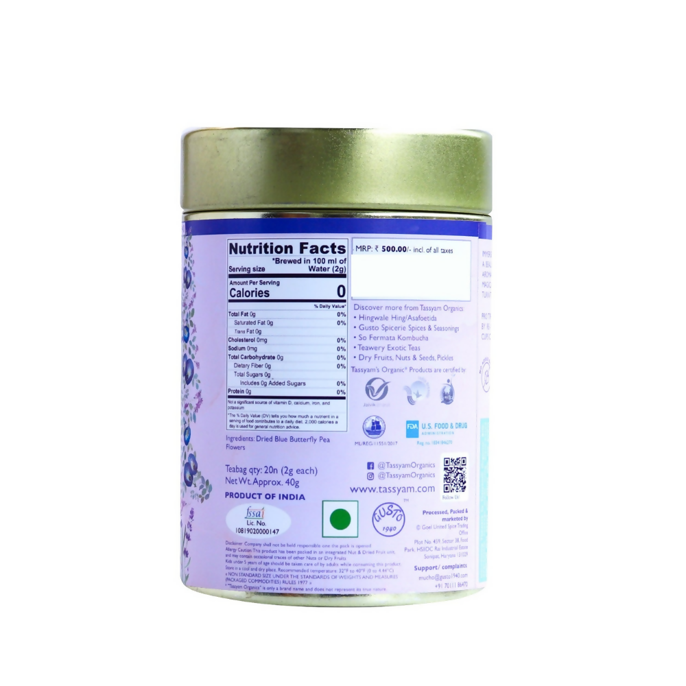 Tassyam Organics Lapis Lavender Biodegradable Tisane Teabags Tassyam Organics