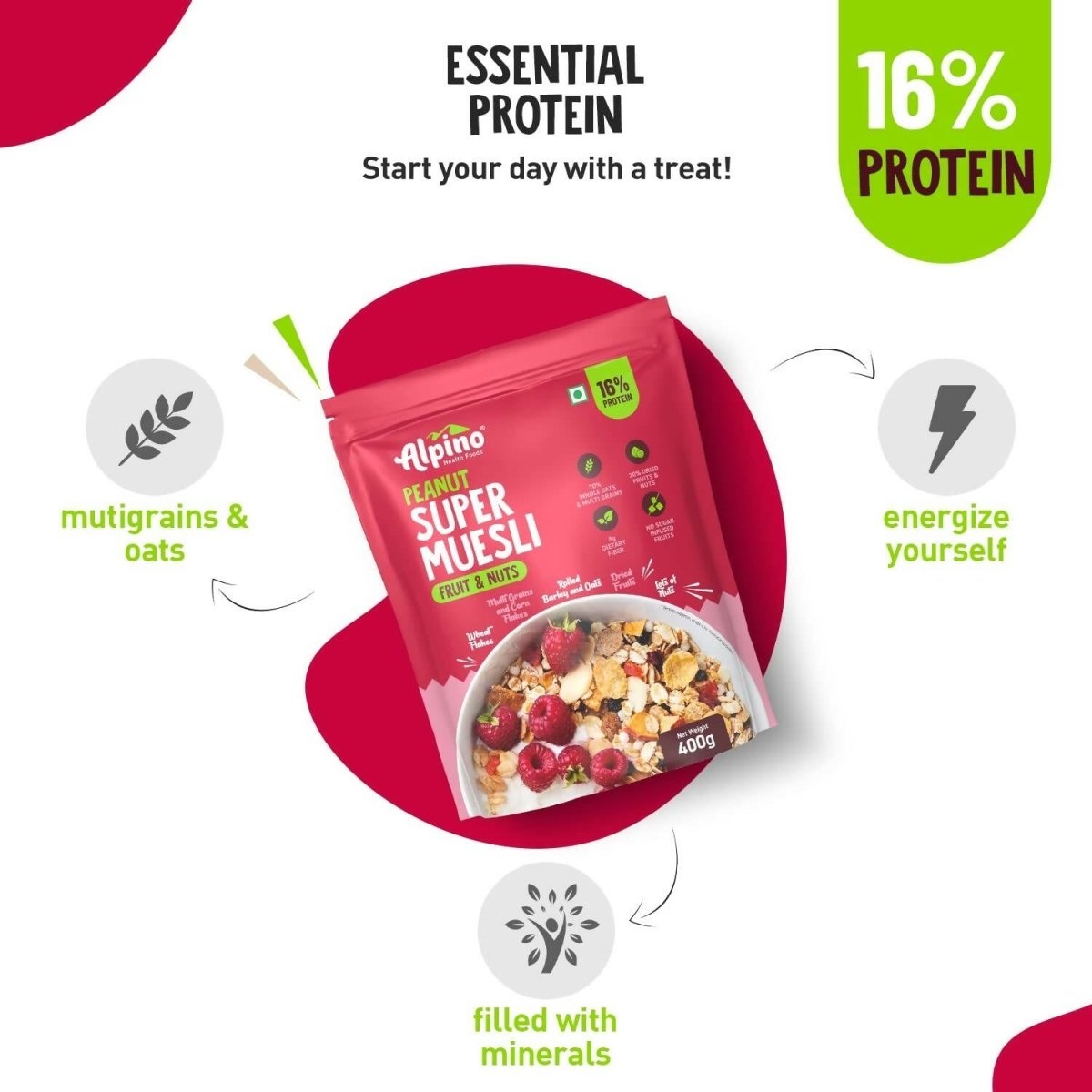 Alpino High Protein Super Muesli Fruit & Nuts Alpino