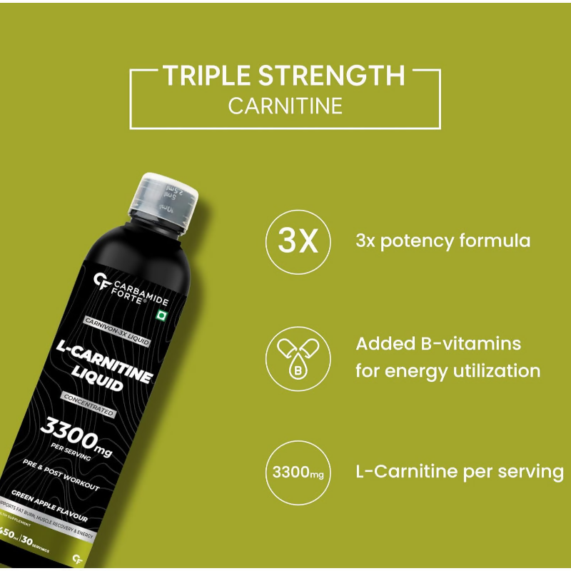 Carbamide Forte L-Carnitine 3300mg Liquid - Green Apple Carbamide Forte