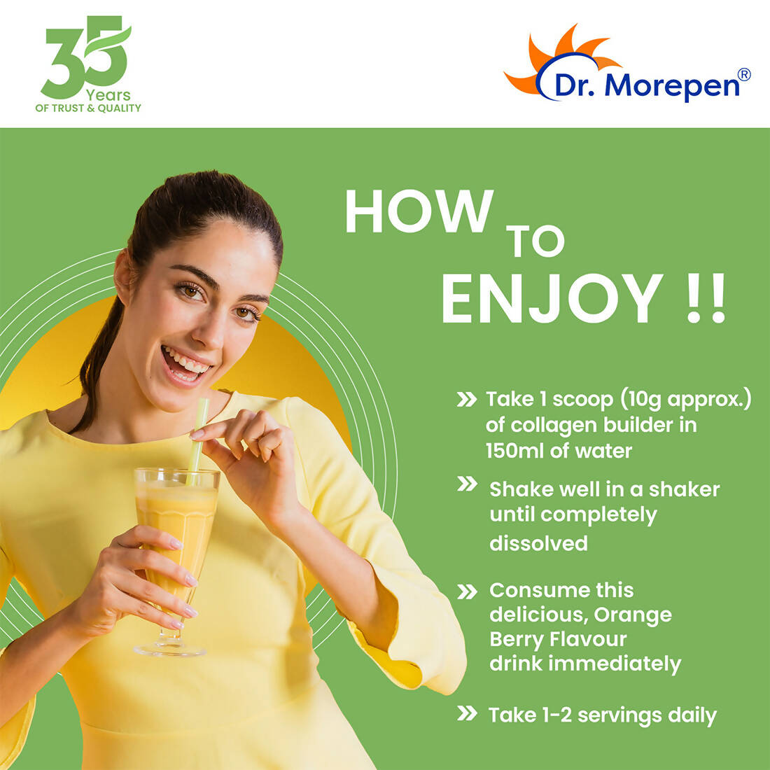 Dr. Morepen Natural Collagen Builder - Orange Berry Flavour Dr. Morepen
