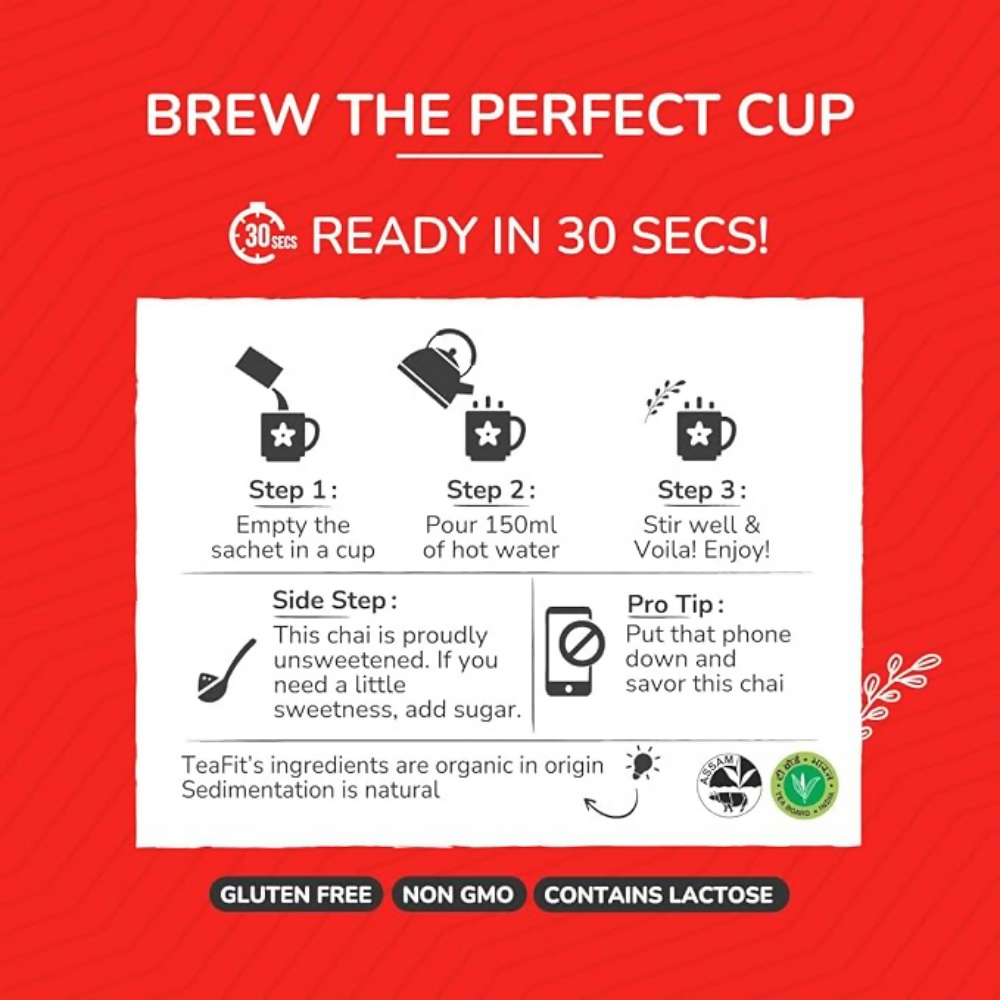 TeaFit Premium NO SUGAR Instant Masala Tea Premix TeaFit
