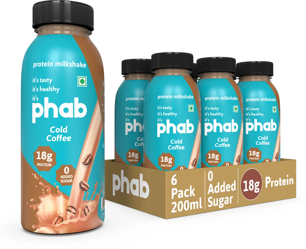 Phab Protein Milkshake With protein Cold Coffee Protein Shake - Dista