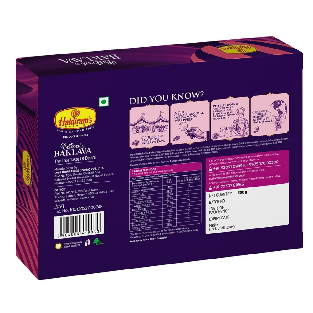 Haldiram's Assorted Baklava Sweets Haldiram's