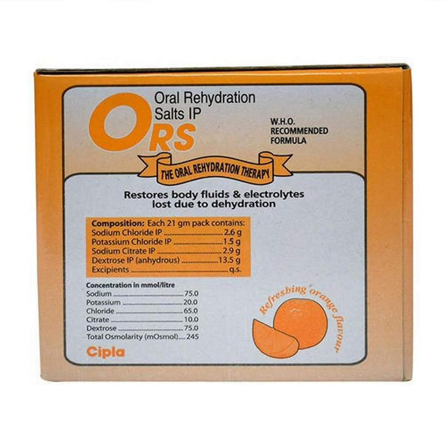 Cipla Ors Prolyte Sachet Orange Flavor Cipla