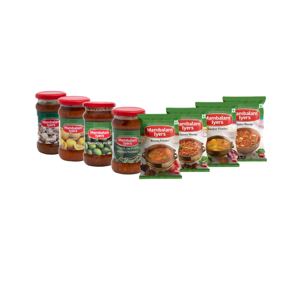 Mambalam Iyers Super Masala Mix & Pickle Mega Pack - Safuron
