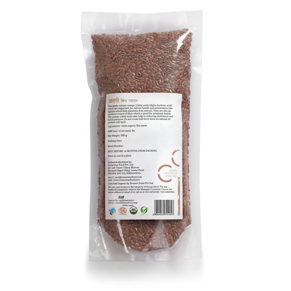 Conscious Food Organic Flax Seeds Conscious Food